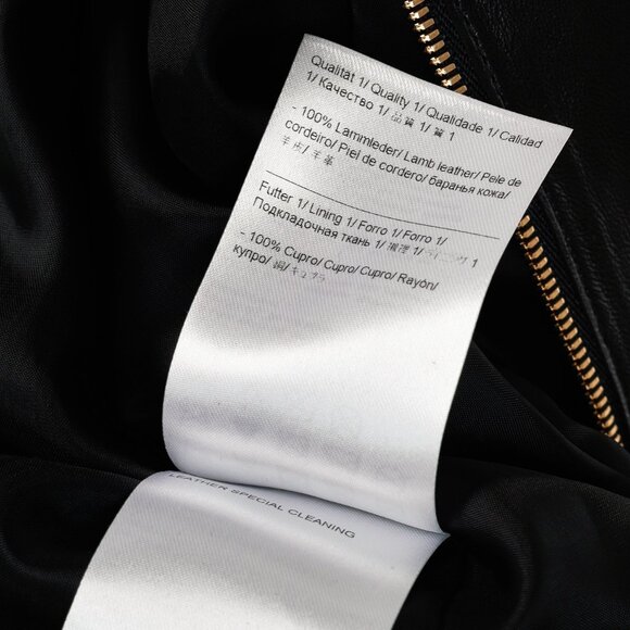 Escada Luloo Black Leather Ruffle-Trim Jacket - Picture 9 of 10